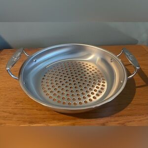 All Clad Outdoor Stainless Steel 11” Grill Basket Pan Round Up To 600F NEW